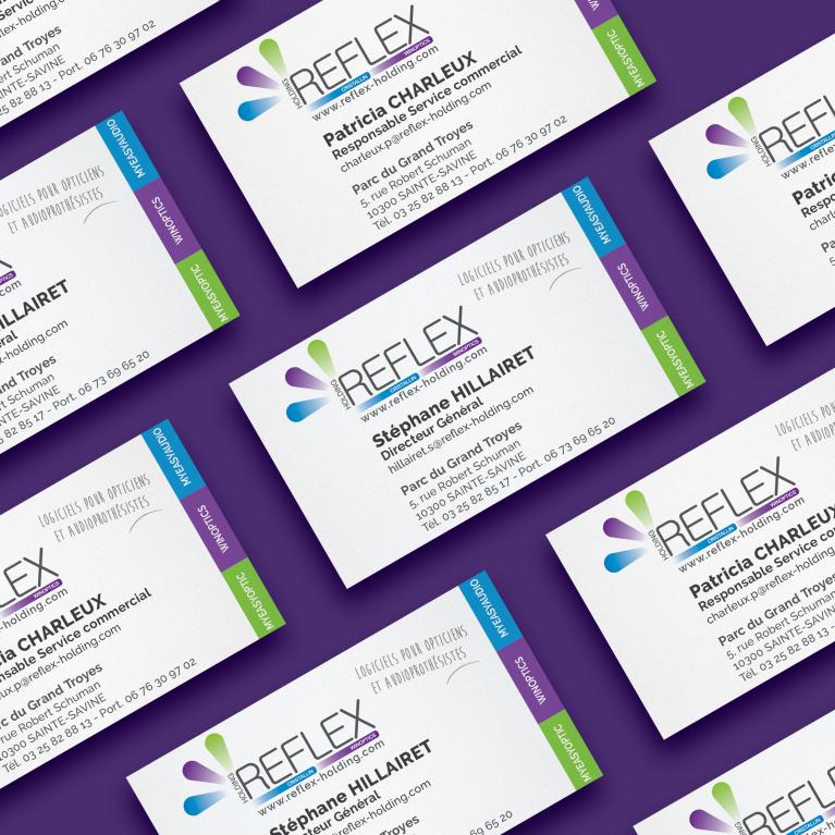 Reflex groupe Cristallin tote bag cartes commerciales